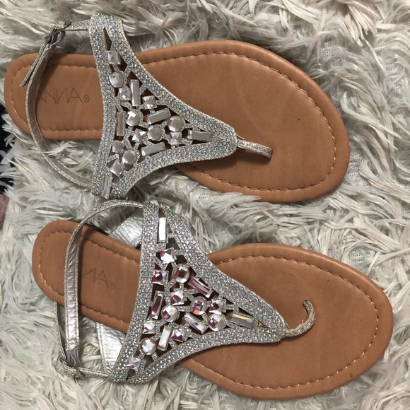 Silver rhinestone sandals - Picture 1 of 1